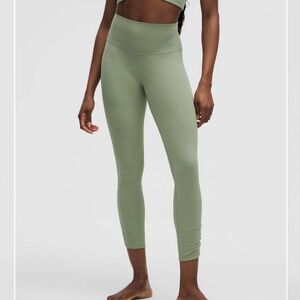 NWT Lululemon Align Ruched Petal-Hem Tight 25", Desert Green, Size 10